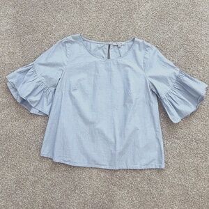 Madewell Ruffle- Sleeve Top in Twilight
